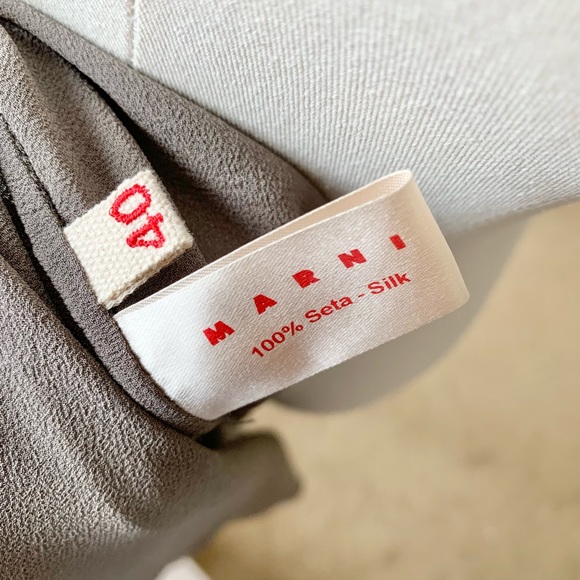 MARNI Silk Midi Dress with Black Lace - Picture 9 of 9